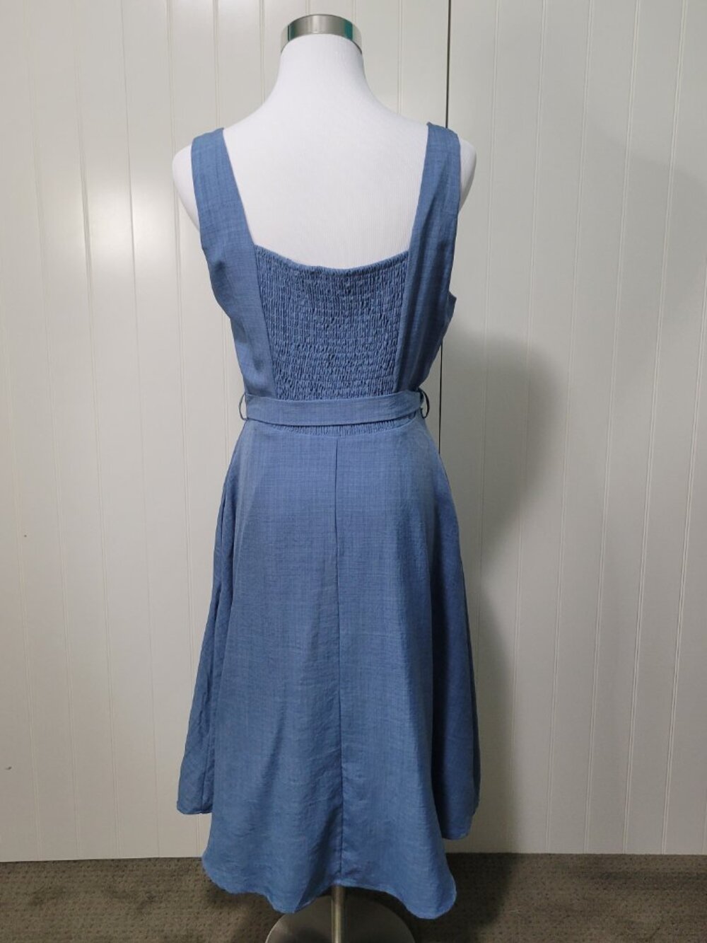 50s 60s Retro Pinup Quiet Luxury Old Money Tank Dress Pockets Fit & Flare Dress - Picture 10 of 13